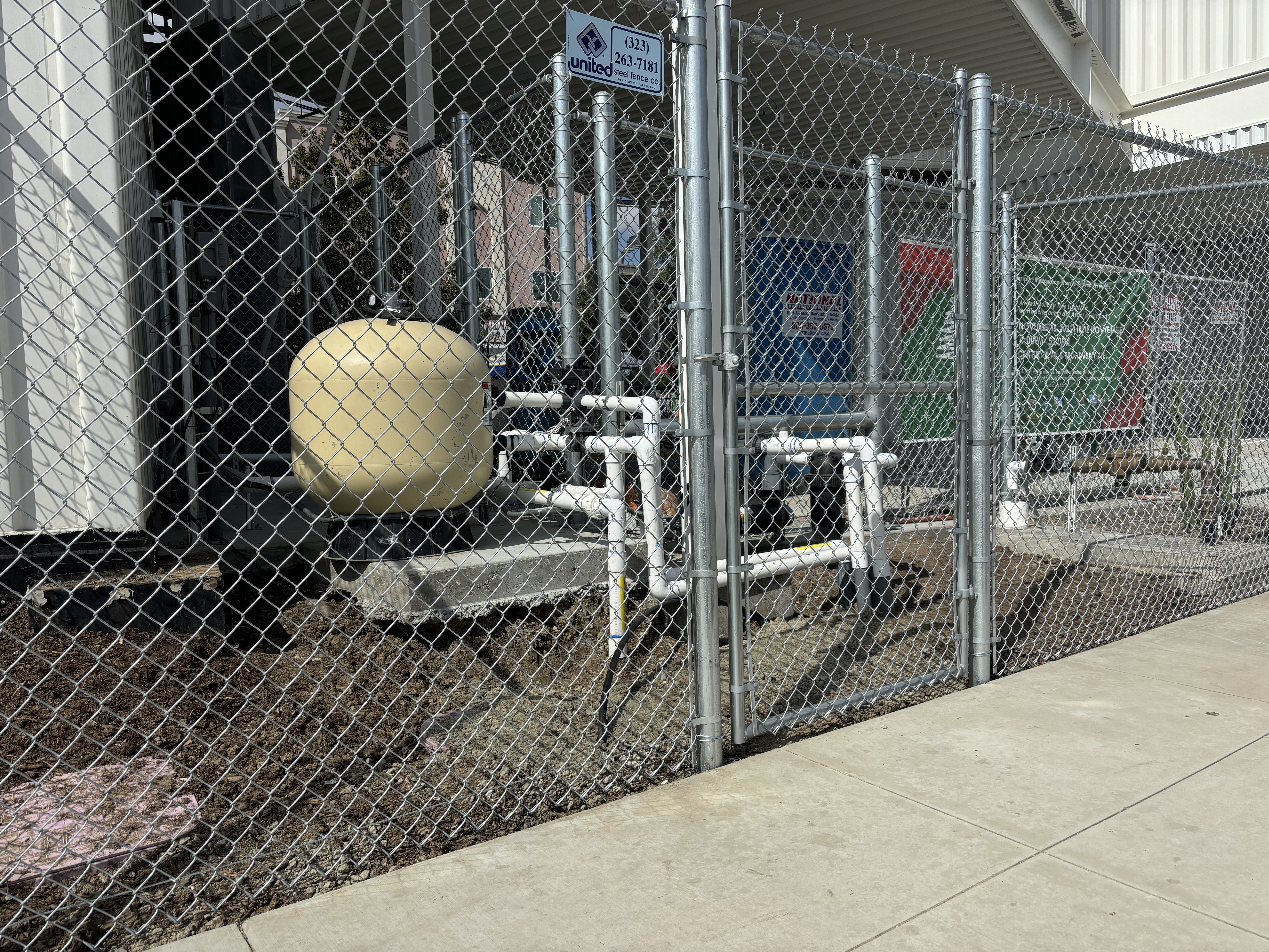 Sand filter system at 283 W. Imperial Highway